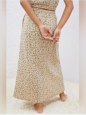 UpWest Beige Floral Maxi Skirt